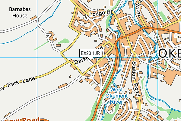 EX20 1JR map - OS VectorMap District (Ordnance Survey) EX20 1JR map - OS VectorMap District (Ordnance Survey)