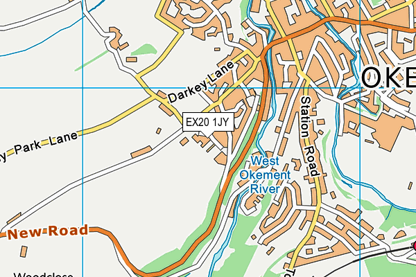 EX20 1JY map - OS VectorMap District (Ordnance Survey) EX20 1JY map - OS VectorMap District (Ordnance Survey)