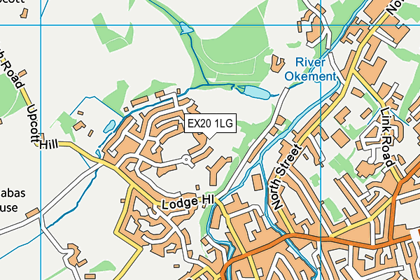 EX20 1LG map - OS VectorMap District (Ordnance Survey) EX20 1LG map - OS VectorMap District (Ordnance Survey)