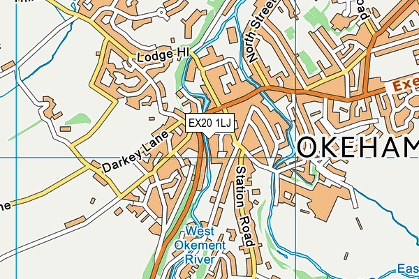 EX20 1LJ map - OS VectorMap District (Ordnance Survey) EX20 1LJ map - OS VectorMap District (Ordnance Survey)