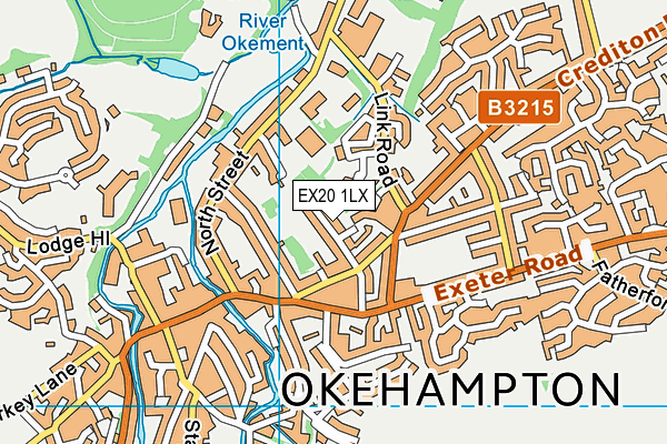 EX20 1LX map - OS VectorMap District (Ordnance Survey) EX20 1LX map - OS VectorMap District (Ordnance Survey)