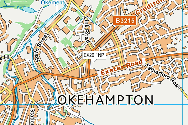 EX20 1NP map - OS VectorMap District (Ordnance Survey) EX20 1NP map - OS VectorMap District (Ordnance Survey)