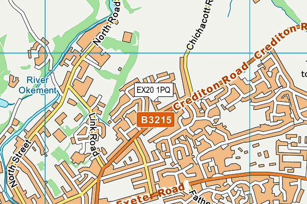 EX20 1PQ map - OS VectorMap District (Ordnance Survey) EX20 1PQ map - OS VectorMap District (Ordnance Survey)