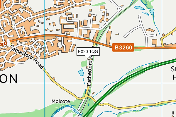 EX20 1QG map - OS VectorMap District (Ordnance Survey) EX20 1QG map - OS VectorMap District (Ordnance Survey)