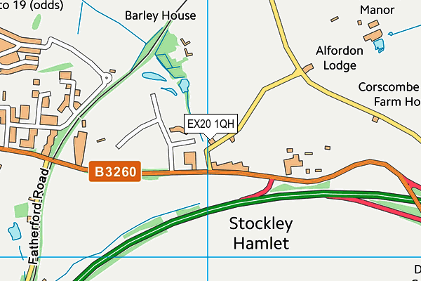EX20 1QH map - OS VectorMap District (Ordnance Survey) EX20 1QH map - OS VectorMap District (Ordnance Survey)