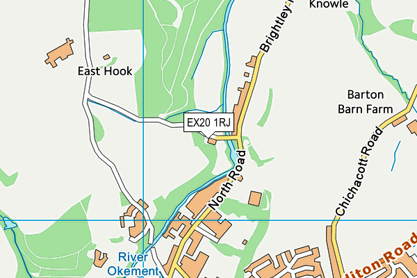 EX20 1RJ map - OS VectorMap District (Ordnance Survey) EX20 1RJ map - OS VectorMap District (Ordnance Survey)