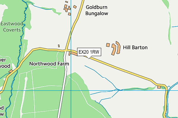 EX20 1RW map - OS VectorMap District (Ordnance Survey) EX20 1RW map - OS VectorMap District (Ordnance Survey)