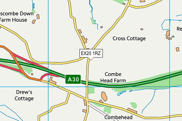 EX20 1RZ map - OS VectorMap District (Ordnance Survey) EX20 1RZ map - OS VectorMap District (Ordnance Survey)