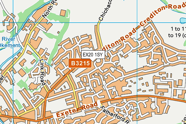 EX20 1SY map - OS VectorMap District (Ordnance Survey) EX20 1SY map - OS VectorMap District (Ordnance Survey)