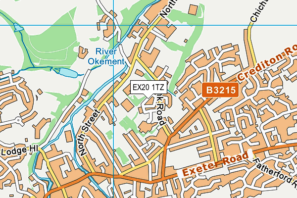EX20 1TZ map - OS VectorMap District (Ordnance Survey) EX20 1TZ map - OS VectorMap District (Ordnance Survey)