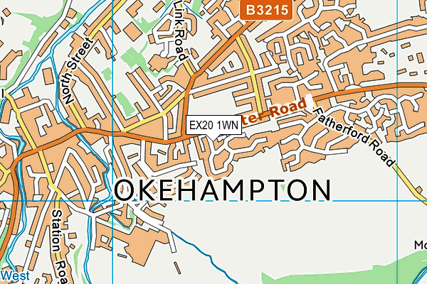 EX20 1WN map - OS VectorMap District (Ordnance Survey) EX20 1WN map - OS VectorMap District (Ordnance Survey)