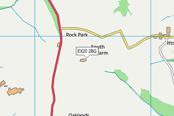 EX20 2BG map - OS VectorMap District (Ordnance Survey) EX20 2BG map - OS VectorMap District (Ordnance Survey)