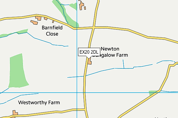 EX20 2DL map - OS VectorMap District (Ordnance Survey) EX20 2DL map - OS VectorMap District (Ordnance Survey)
