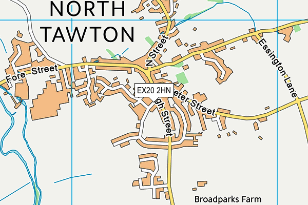 EX20 2HN map - OS VectorMap District (Ordnance Survey) EX20 2HN map - OS VectorMap District (Ordnance Survey)