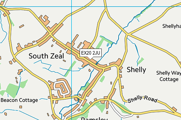 EX20 2JU map - OS VectorMap District (Ordnance Survey) EX20 2JU map - OS VectorMap District (Ordnance Survey)