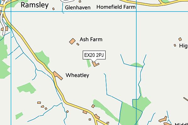 EX20 2PJ map - OS VectorMap District (Ordnance Survey) EX20 2PJ map - OS VectorMap District (Ordnance Survey)