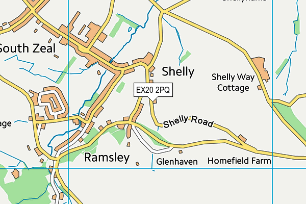 EX20 2PQ map - OS VectorMap District (Ordnance Survey) EX20 2PQ map - OS VectorMap District (Ordnance Survey)