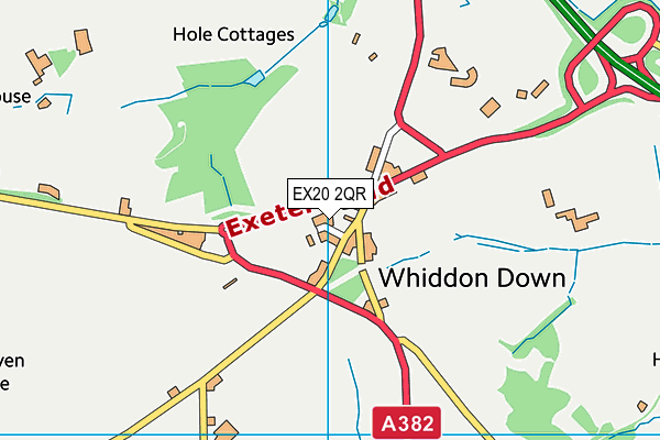 EX20 2QR map - OS VectorMap District (Ordnance Survey) EX20 2QR map - OS VectorMap District (Ordnance Survey)