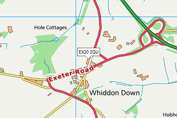 EX20 2QU map - OS VectorMap District (Ordnance Survey) EX20 2QU map - OS VectorMap District (Ordnance Survey)