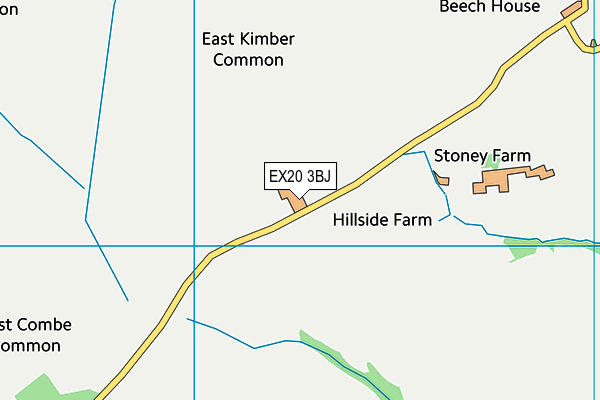 EX20 3BJ map - OS VectorMap District (Ordnance Survey) EX20 3BJ map - OS VectorMap District (Ordnance Survey)