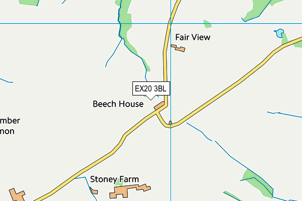 EX20 3BL map - OS VectorMap District (Ordnance Survey) EX20 3BL map - OS VectorMap District (Ordnance Survey)