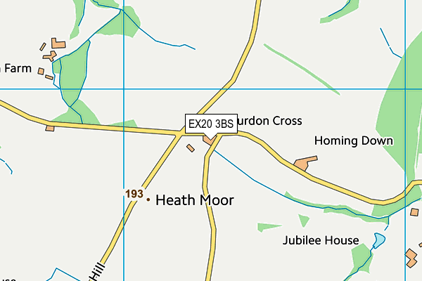 EX20 3BS map - OS VectorMap District (Ordnance Survey) EX20 3BS map - OS VectorMap District (Ordnance Survey)