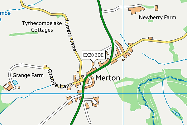EX20 3DE map - OS VectorMap District (Ordnance Survey) EX20 3DE map - OS VectorMap District (Ordnance Survey)