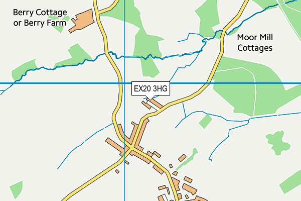 EX20 3HG map - OS VectorMap District (Ordnance Survey) EX20 3HG map - OS VectorMap District (Ordnance Survey)