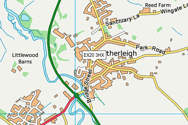 EX20 3HX map - OS VectorMap District (Ordnance Survey) EX20 3HX map - OS VectorMap District (Ordnance Survey)