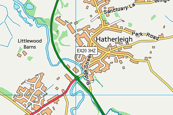 EX20 3HZ map - OS VectorMap District (Ordnance Survey) EX20 3HZ map - OS VectorMap District (Ordnance Survey)