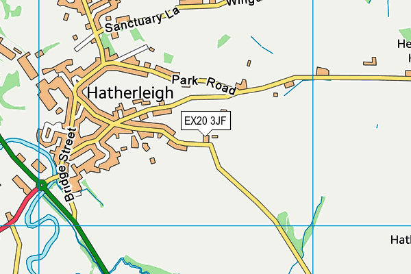 EX20 3JF map - OS VectorMap District (Ordnance Survey) EX20 3JF map - OS VectorMap District (Ordnance Survey)