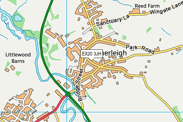 EX20 3JH map - OS VectorMap District (Ordnance Survey) EX20 3JH map - OS VectorMap District (Ordnance Survey)
