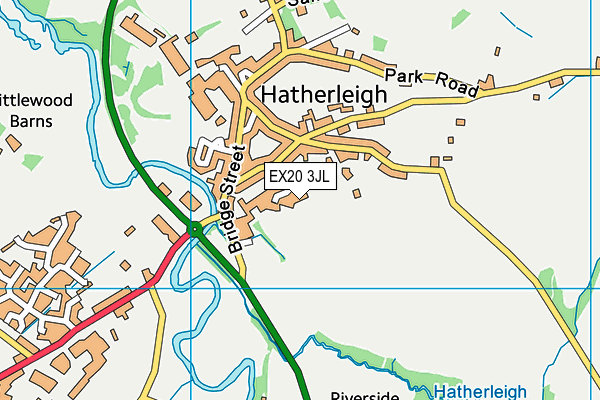 EX20 3JL map - OS VectorMap District (Ordnance Survey) EX20 3JL map - OS VectorMap District (Ordnance Survey)