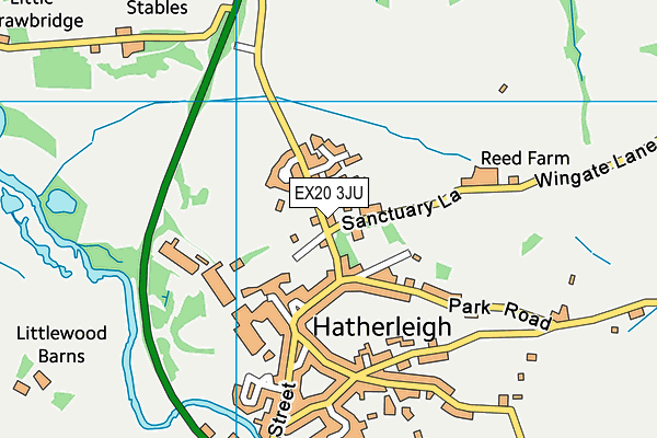 EX20 3JU map - OS VectorMap District (Ordnance Survey) EX20 3JU map - OS VectorMap District (Ordnance Survey)
