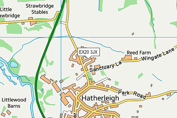 EX20 3JX map - OS VectorMap District (Ordnance Survey) EX20 3JX map - OS VectorMap District (Ordnance Survey)