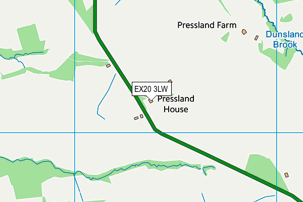 EX20 3LW map - OS VectorMap District (Ordnance Survey)