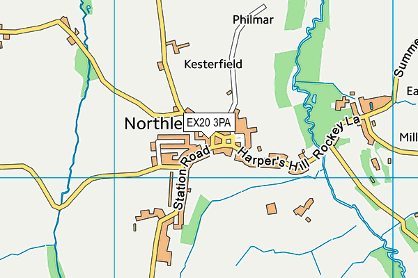 EX20 3PA map - OS VectorMap District (Ordnance Survey) EX20 3PA map - OS VectorMap District (Ordnance Survey)