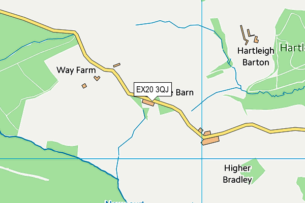 EX20 3QJ map - OS VectorMap District (Ordnance Survey)