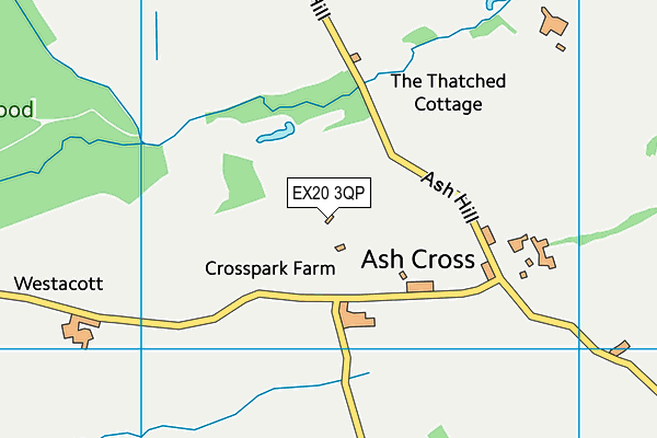 EX20 3QP map - OS VectorMap District (Ordnance Survey) EX20 3QP map - OS VectorMap District (Ordnance Survey)