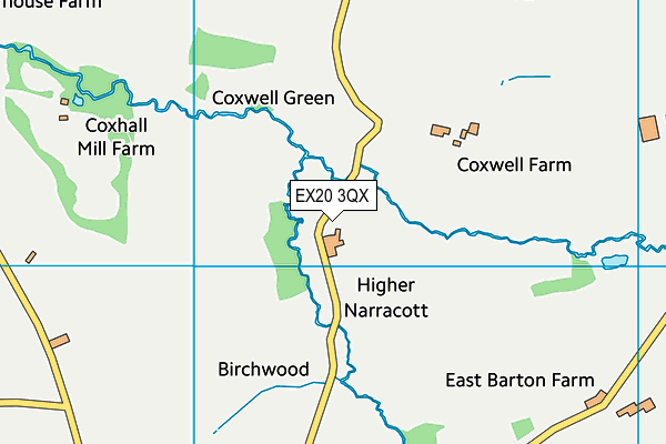 EX20 3QX map - OS VectorMap District (Ordnance Survey) EX20 3QX map - OS VectorMap District (Ordnance Survey)