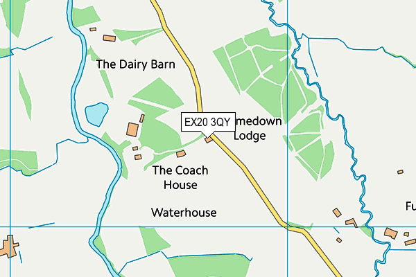 EX20 3QY map - OS VectorMap District (Ordnance Survey) EX20 3QY map - OS VectorMap District (Ordnance Survey)