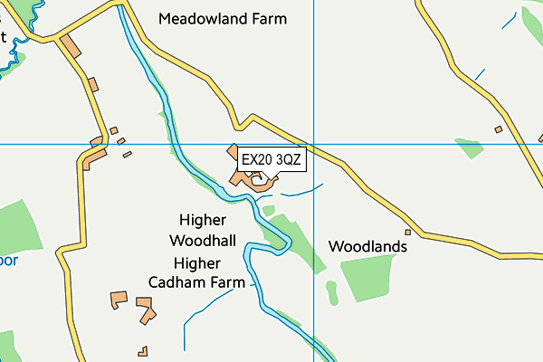 EX20 3QZ map - OS VectorMap District (Ordnance Survey)