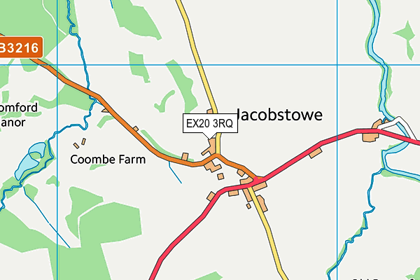 EX20 3RQ map - OS VectorMap District (Ordnance Survey) EX20 3RQ map - OS VectorMap District (Ordnance Survey)
