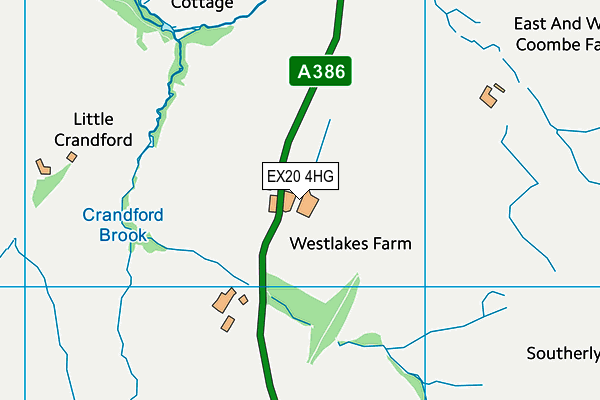 EX20 4HG map - OS VectorMap District (Ordnance Survey) EX20 4HG map - OS VectorMap District (Ordnance Survey)