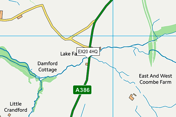 EX20 4HQ map - OS VectorMap District (Ordnance Survey) EX20 4HQ map - OS VectorMap District (Ordnance Survey)