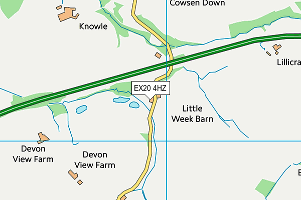 EX20 4HZ map - OS VectorMap District (Ordnance Survey) EX20 4HZ map - OS VectorMap District (Ordnance Survey)