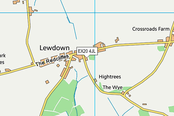 EX20 4JL map - OS VectorMap District (Ordnance Survey) EX20 4JL map - OS VectorMap District (Ordnance Survey)