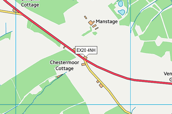 EX20 4NH map - OS VectorMap District (Ordnance Survey) EX20 4NH map - OS VectorMap District (Ordnance Survey)