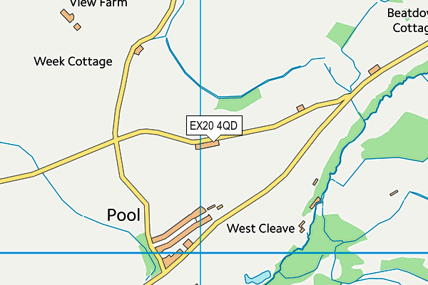 EX20 4QD map - OS VectorMap District (Ordnance Survey) EX20 4QD map - OS VectorMap District (Ordnance Survey)