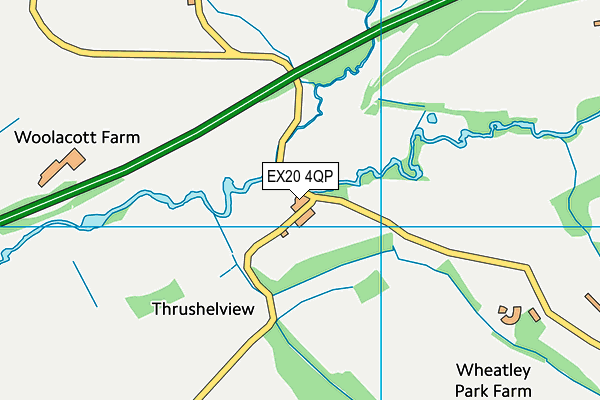 EX20 4QP map - OS VectorMap District (Ordnance Survey) EX20 4QP map - OS VectorMap District (Ordnance Survey)